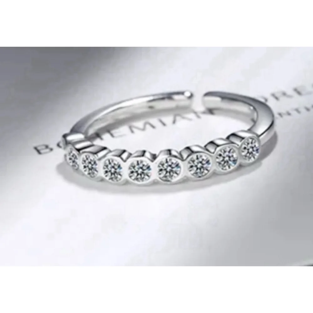 NEW Girls Kids White Gold Plated S925‎ Adjustable Band Ring